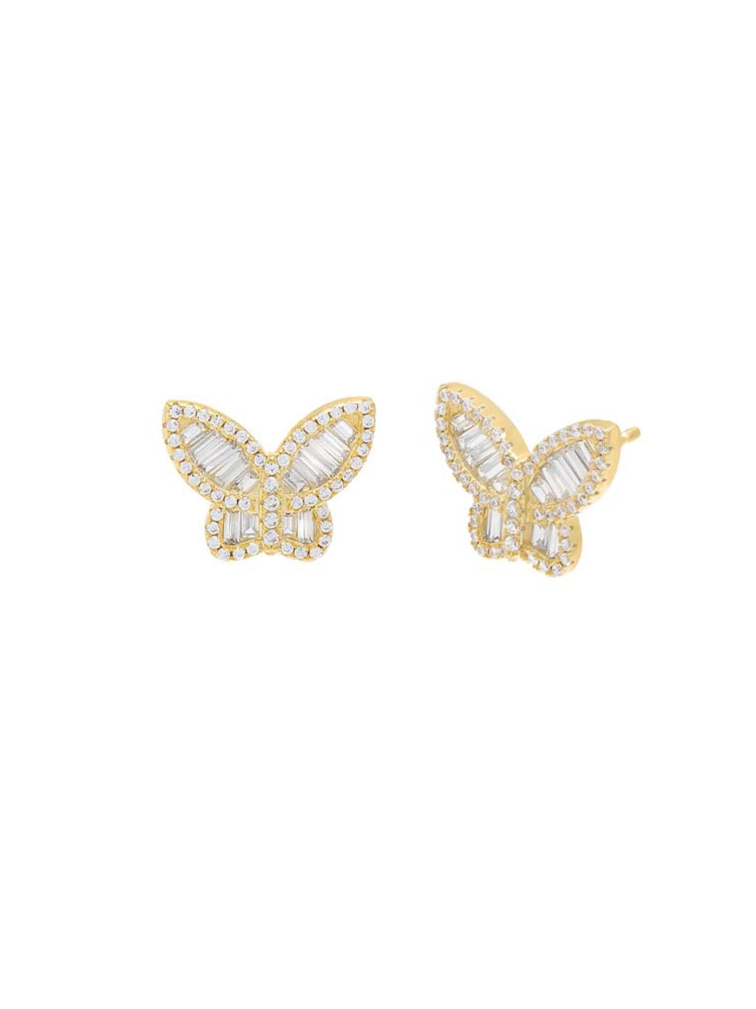 Gap Pave x Baguette Butterfly Stud Earring