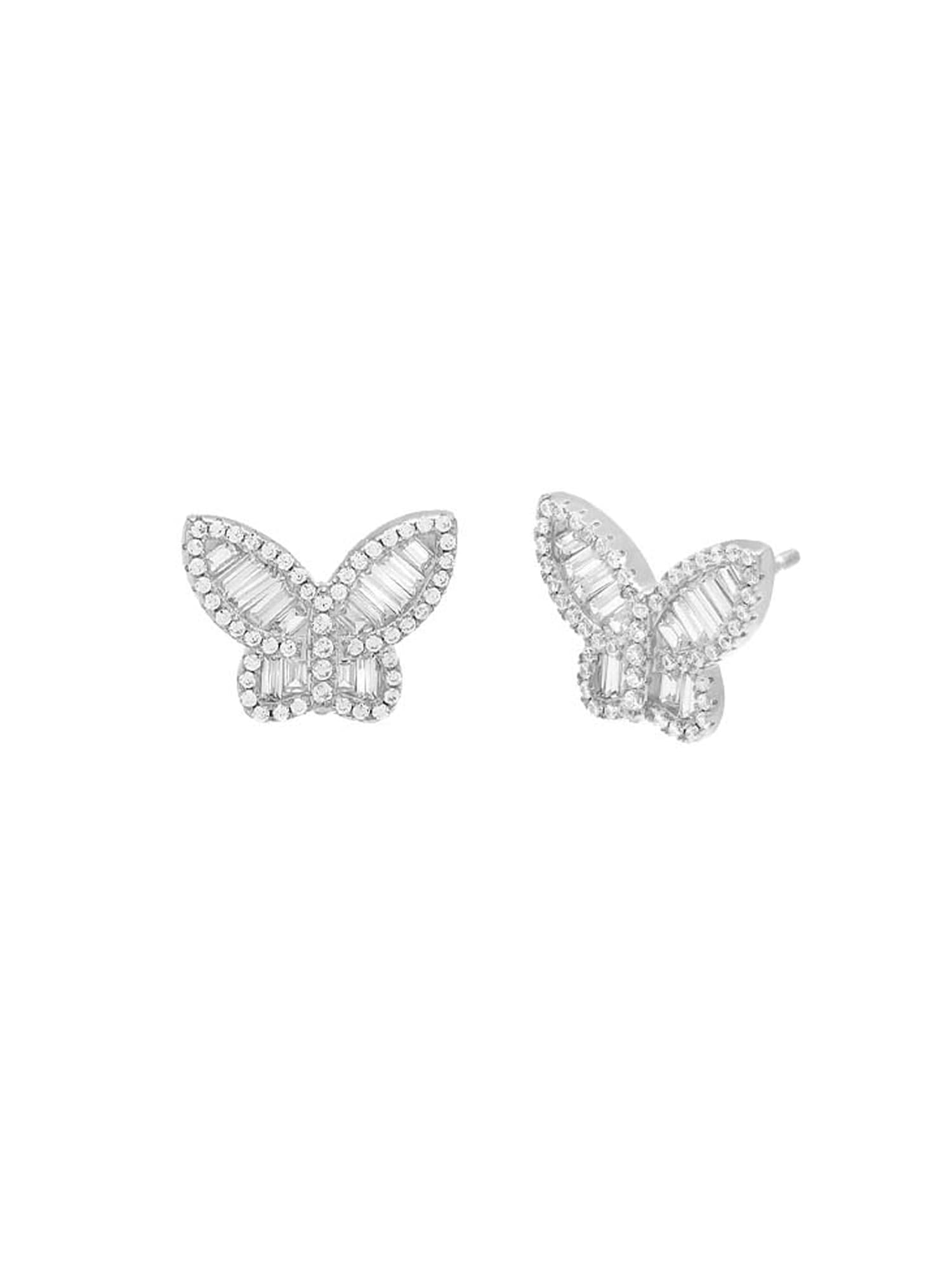 Gap Pave x Baguette Butterfly Stud Earring