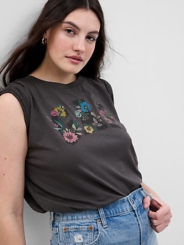 Floral Gap Cotton | 100% Logo Organic Gap T-Shirt