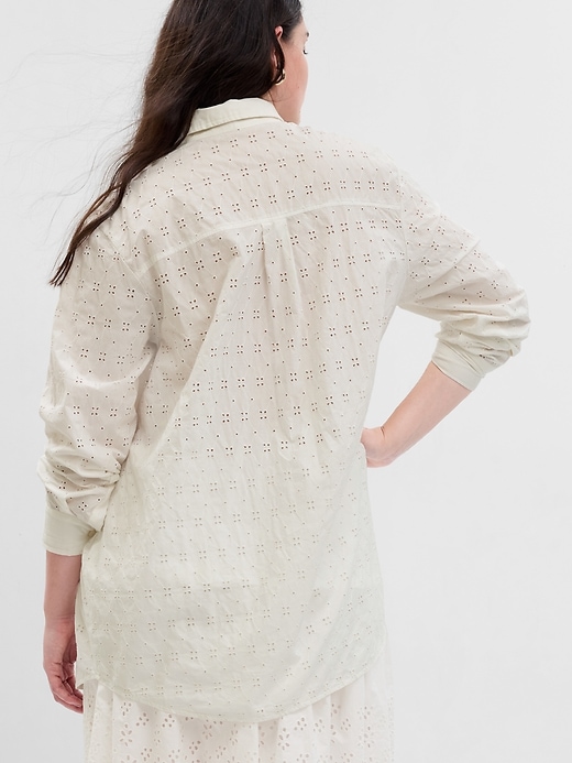 Lantern sleeve boyfriend shirt main image 1