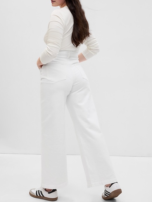 Image number 5 showing, High Rise Stride Wide-Leg Ankle Jeans