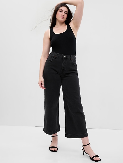 Image number 4 showing, High Rise Stride Wide-Leg Ankle Jeans with Washwell
