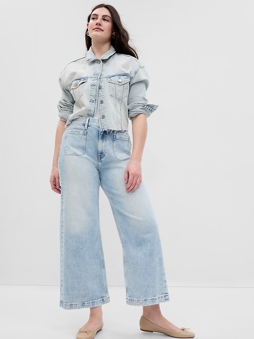 Image number 4 showing, High Rise Stride Wide-Leg Ankle Jeans with Washwell