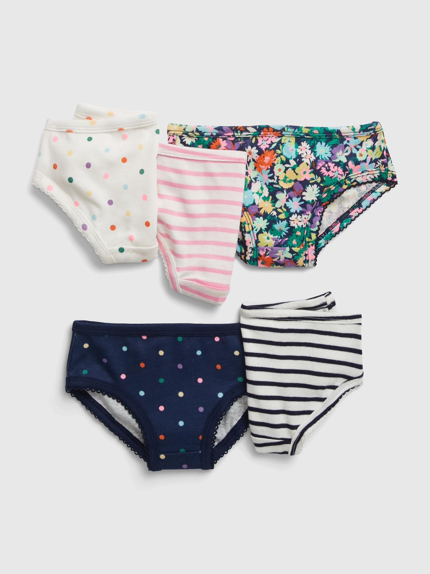 Toddler Organic Cotton Print Bikini Briefs (5-Pack)