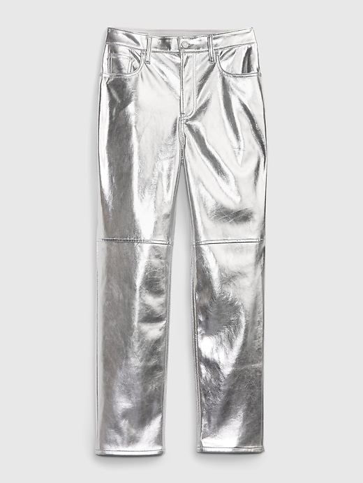 Image number 6 showing, High Rise Vegan Leather Cheeky Straight Pants