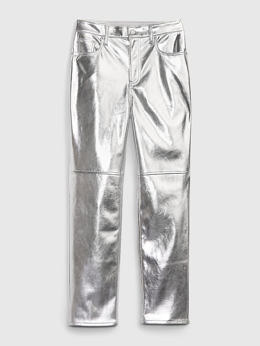 High Rise Vegan Leather Cheeky Straight Pants | Gap