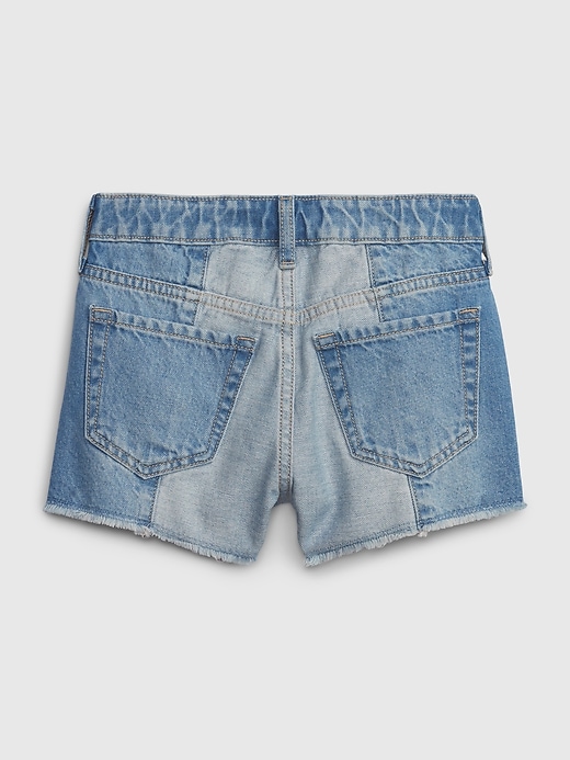 Image number 2 showing, Kids High Rise Patchwork Shortie Shorts
