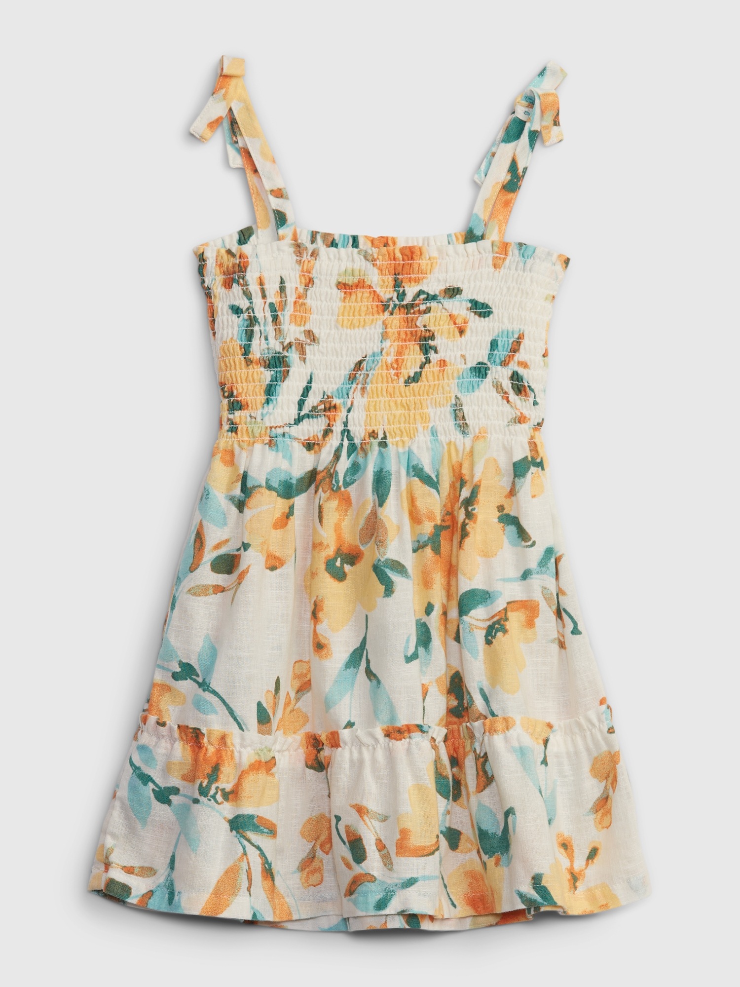 Toddler Linen Cotton Floral Tiered Dress Gap Toddler linen cotton floral tiered dress gap