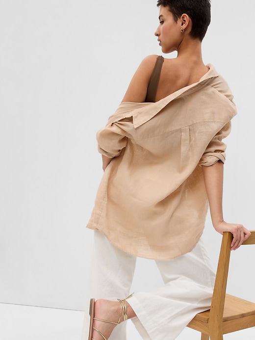 Image number 4 showing, Linen Boyfriend Shirt