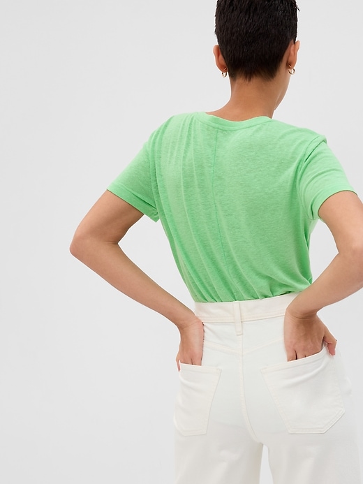 Image number 2 showing, Linen-Blend T-Shirt