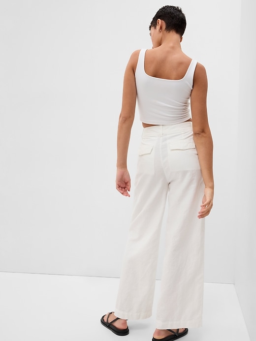 Image number 2 showing, Linen-Cotton Pleated Pants