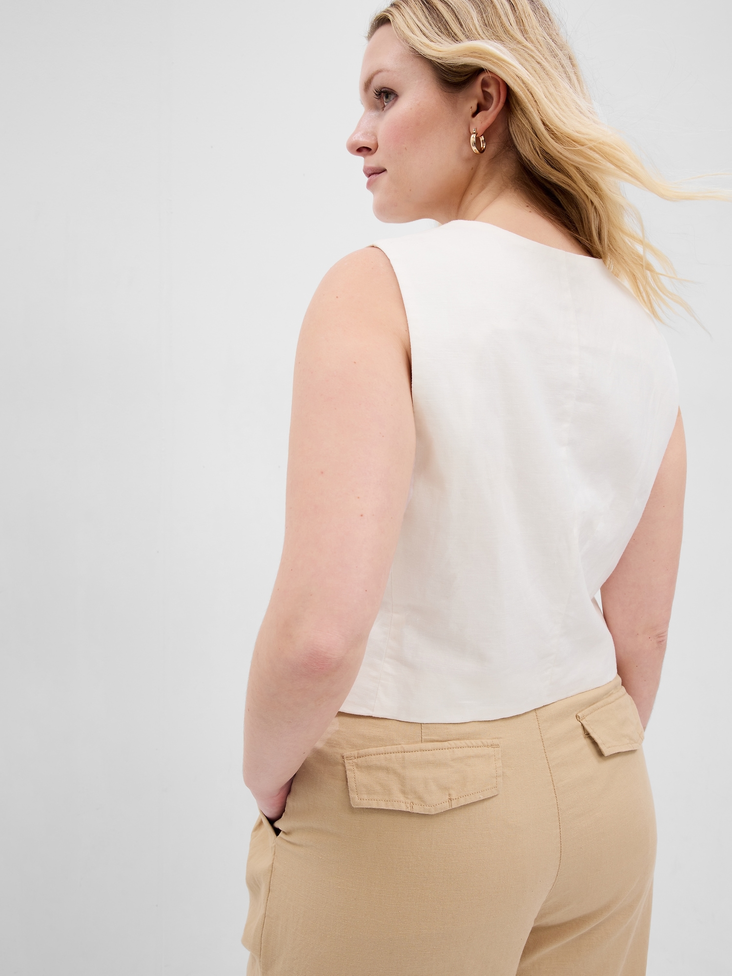 LinenCotton Vest Gap