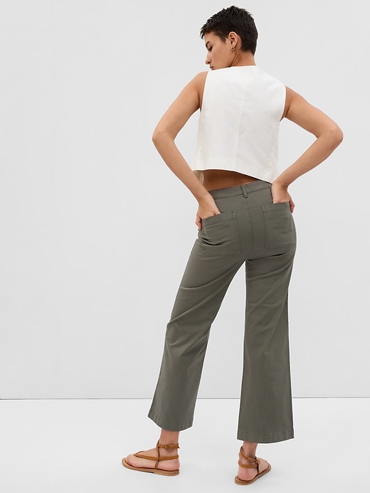 2 of 8 showing, with the color baby tweed green of product High Rise Stride Khakis