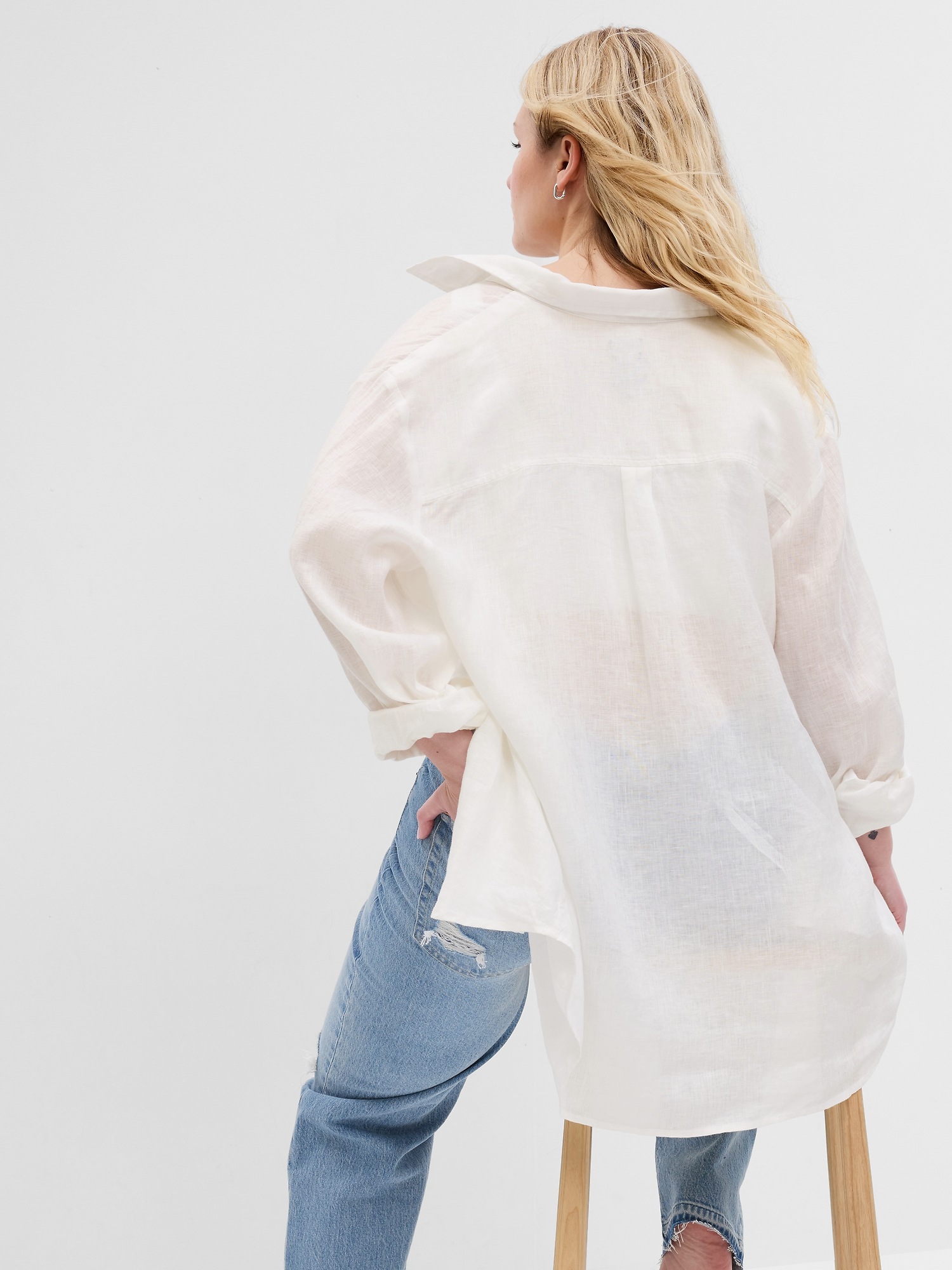 Linen Boyfriend Shirt Gap