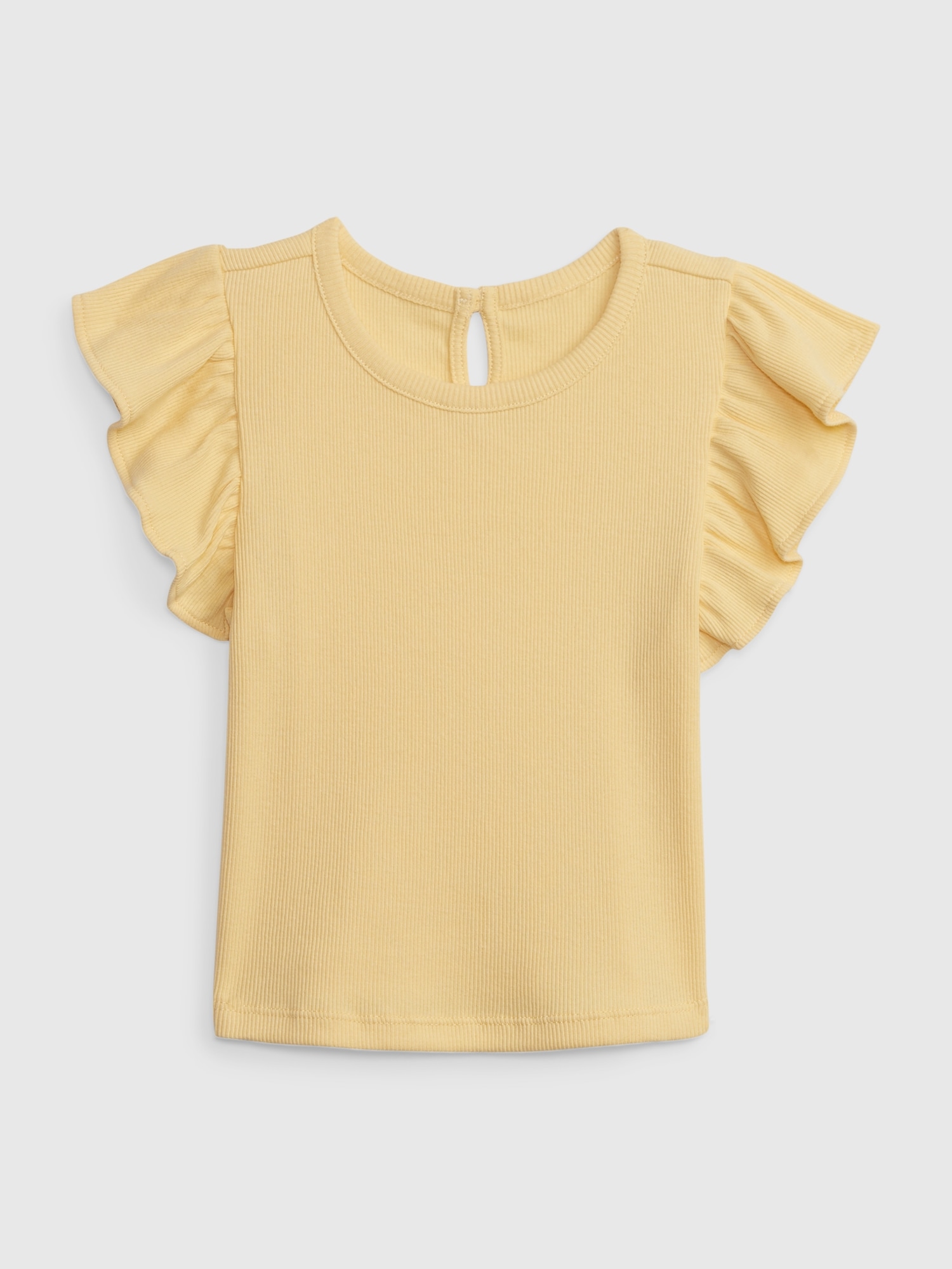 Gap Toddler Rib Flutter Top yellow. 1