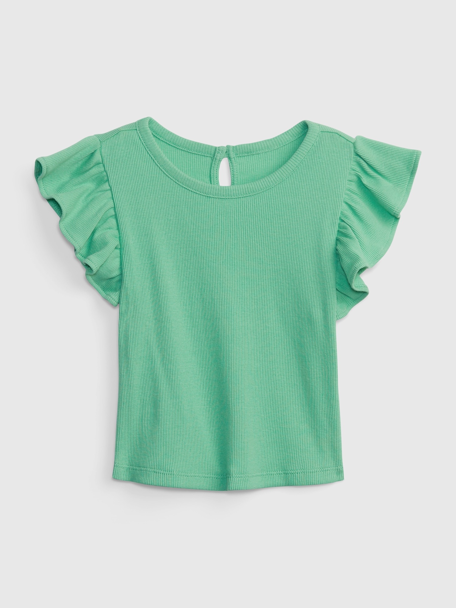 Gap Toddler Rib Flutter Top green. 1