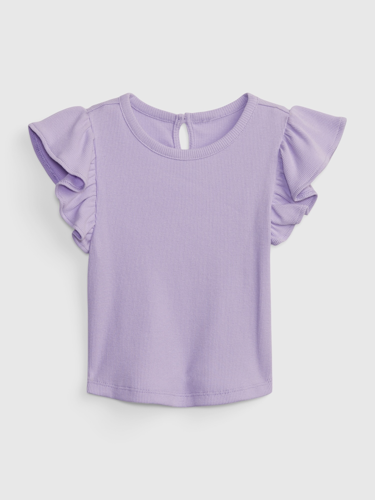 Gap Toddler Rib Flutter Top purple. 1