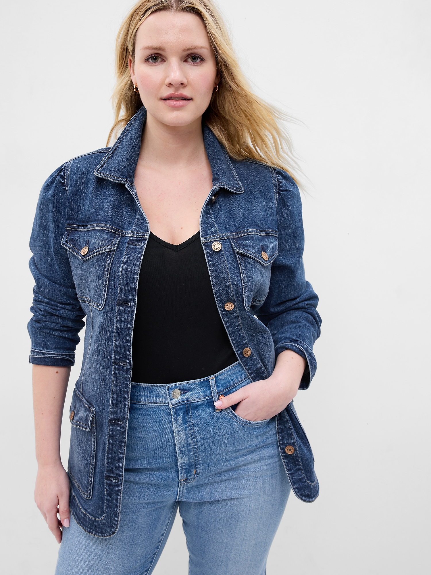Belted Denim Utility Jacket with Washwell Gap