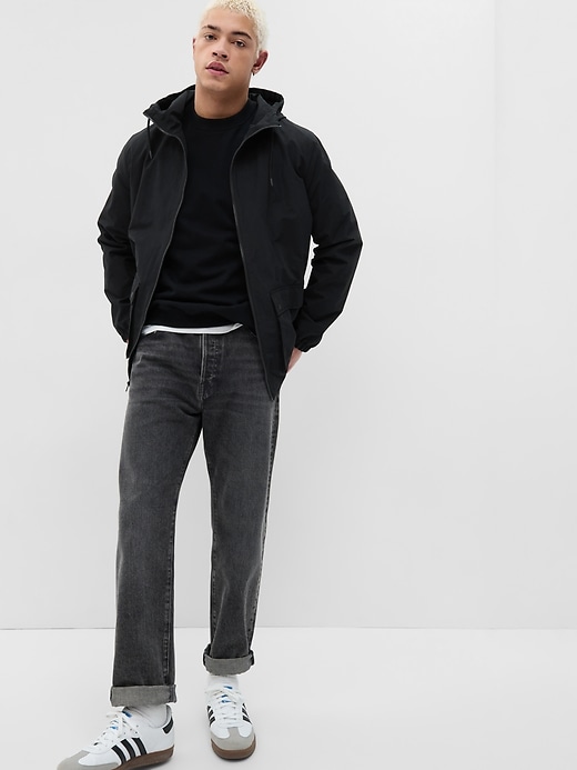 1 of 8 showing, with the color true black of product Hooded Zip-Up Jacket