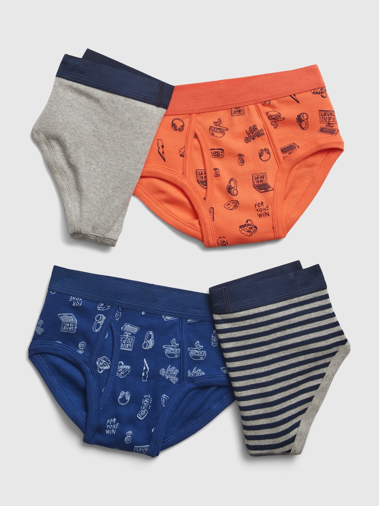 Kids 100% Organic Cotton Gamer Briefs (4-Pack)