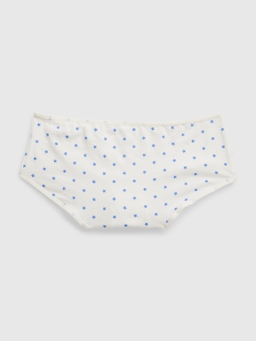 2 of 8 showing, with the color new off white of product Kids Organic Cotton Stars and Stripes Bikini Briefs (5-Pack)