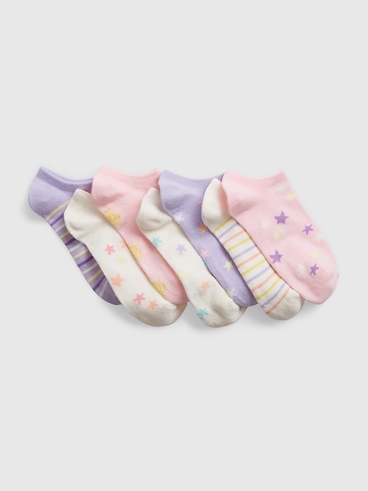 1 of 8 showing, with the color mini stars of product Kids No-Show Socks (7-Pack)