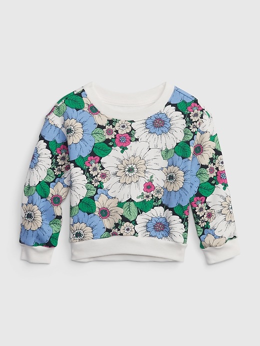 1 of 8 showing, with the color multi floral white of product Toddler Graphic Sweatshirt