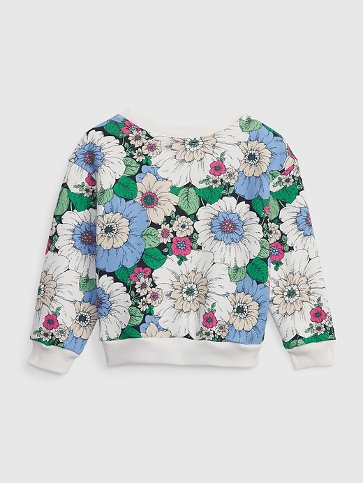 2 of 8 showing, with the color multi floral white of product Toddler Graphic Sweatshirt