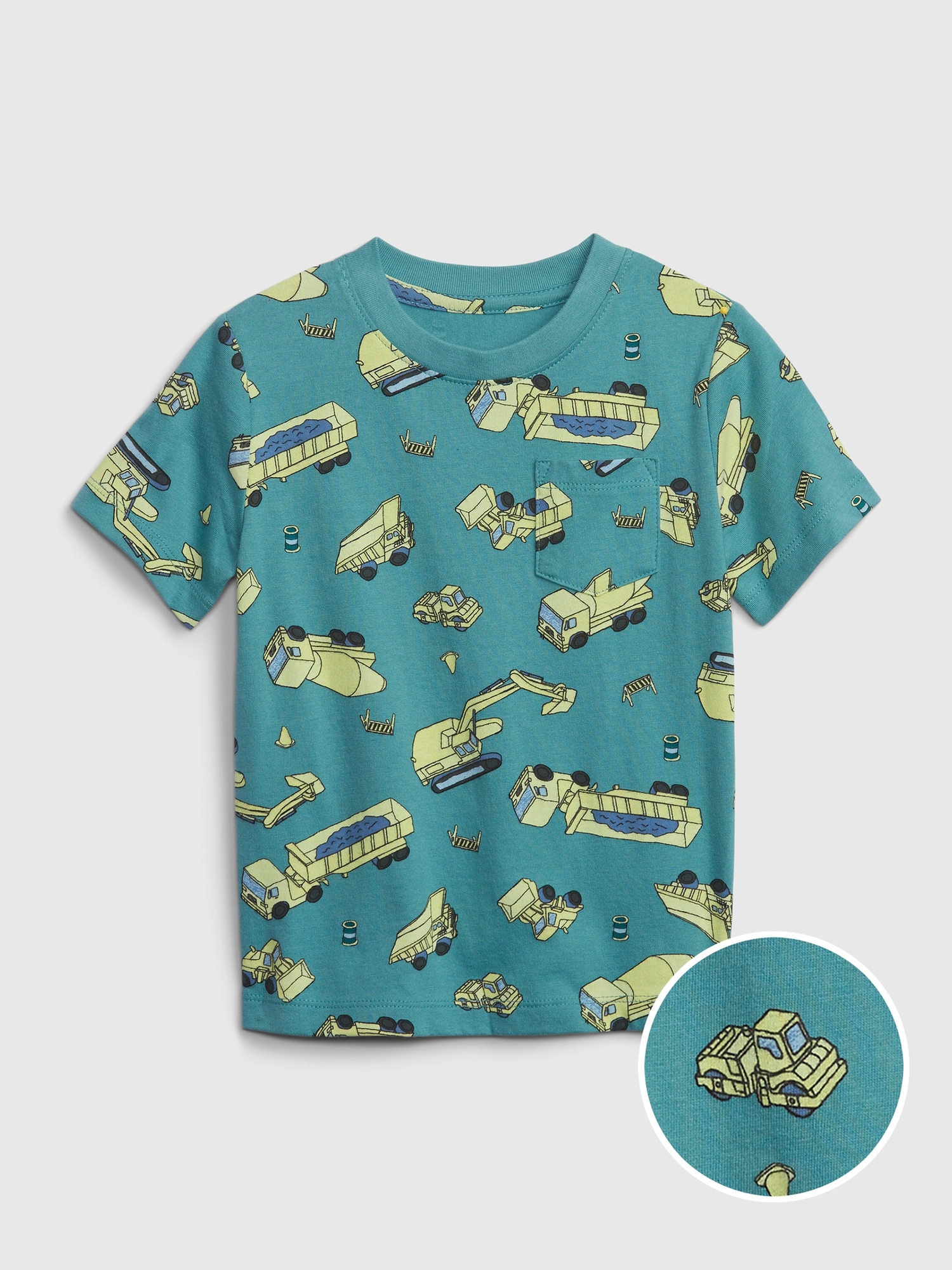 Gap Toddler 100% Organic Cotton Mix and Match Pocket T-Shirt green. 1