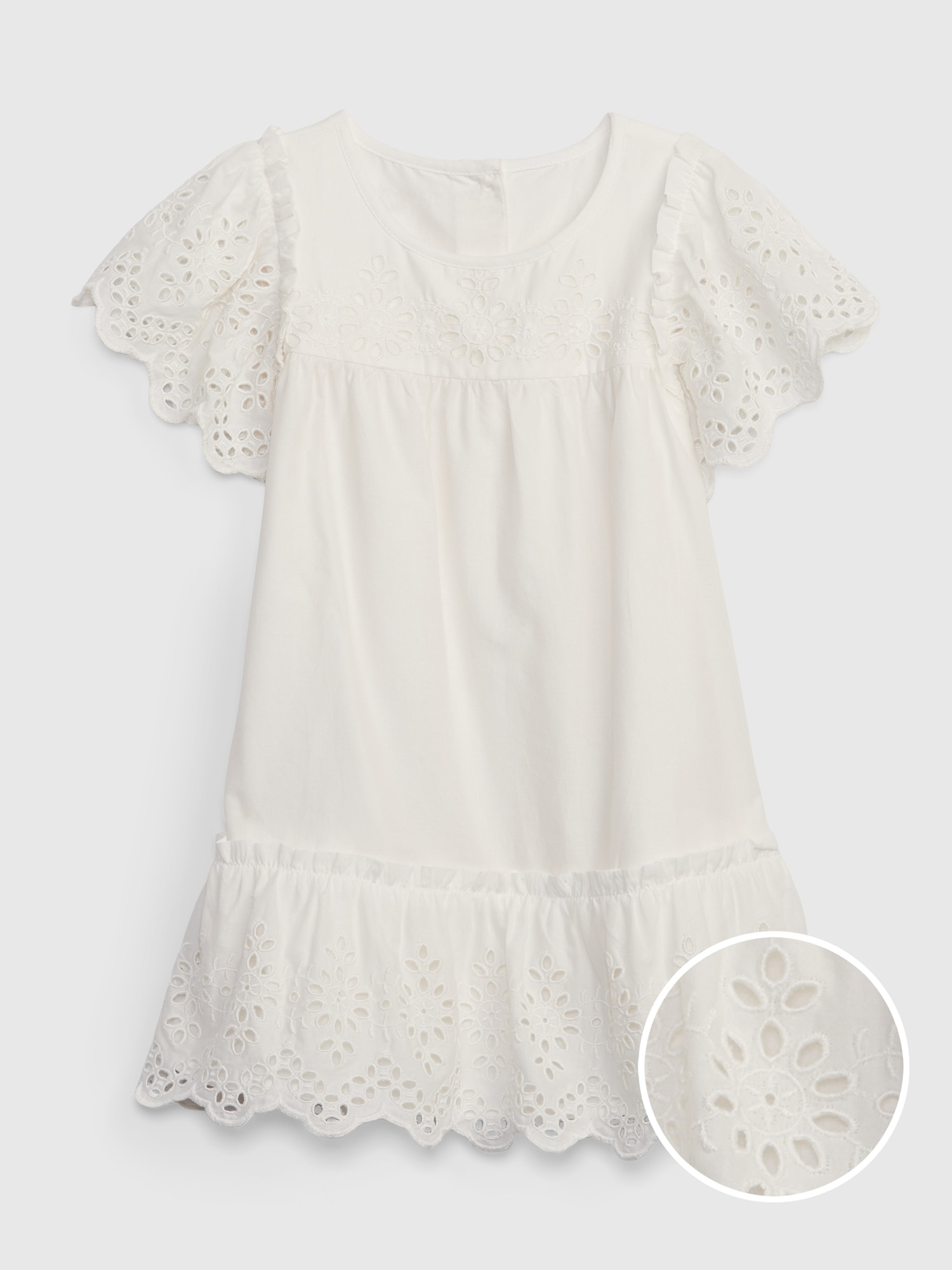 Gap Toddler Tiered Eyelet Dress white. 1