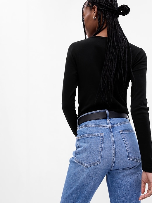 2 of 8 showing, with the color black of product Modern Henley T-Shirt