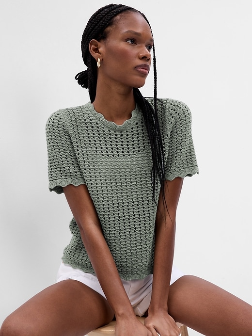 Crochet Crewneck Sweater Gap