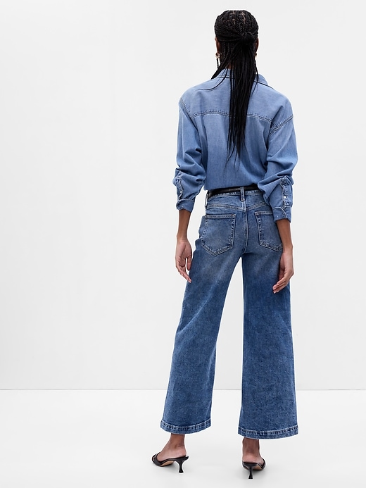 Image number 2 showing, High Rise Stride Wide-Leg Ankle Jeans with Washwell