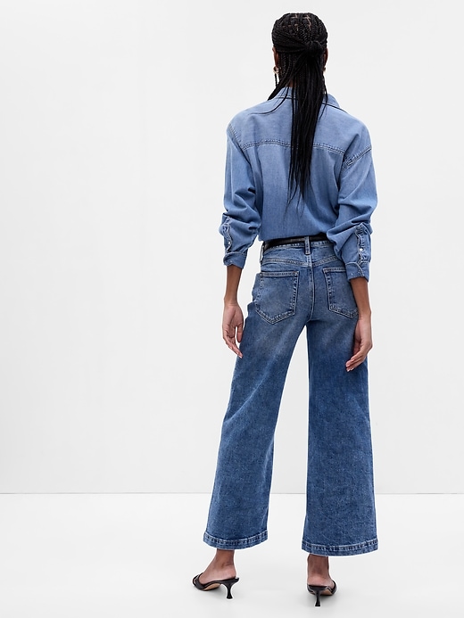 Image number 2 showing, High Rise Stride Wide-Leg Ankle Jeans