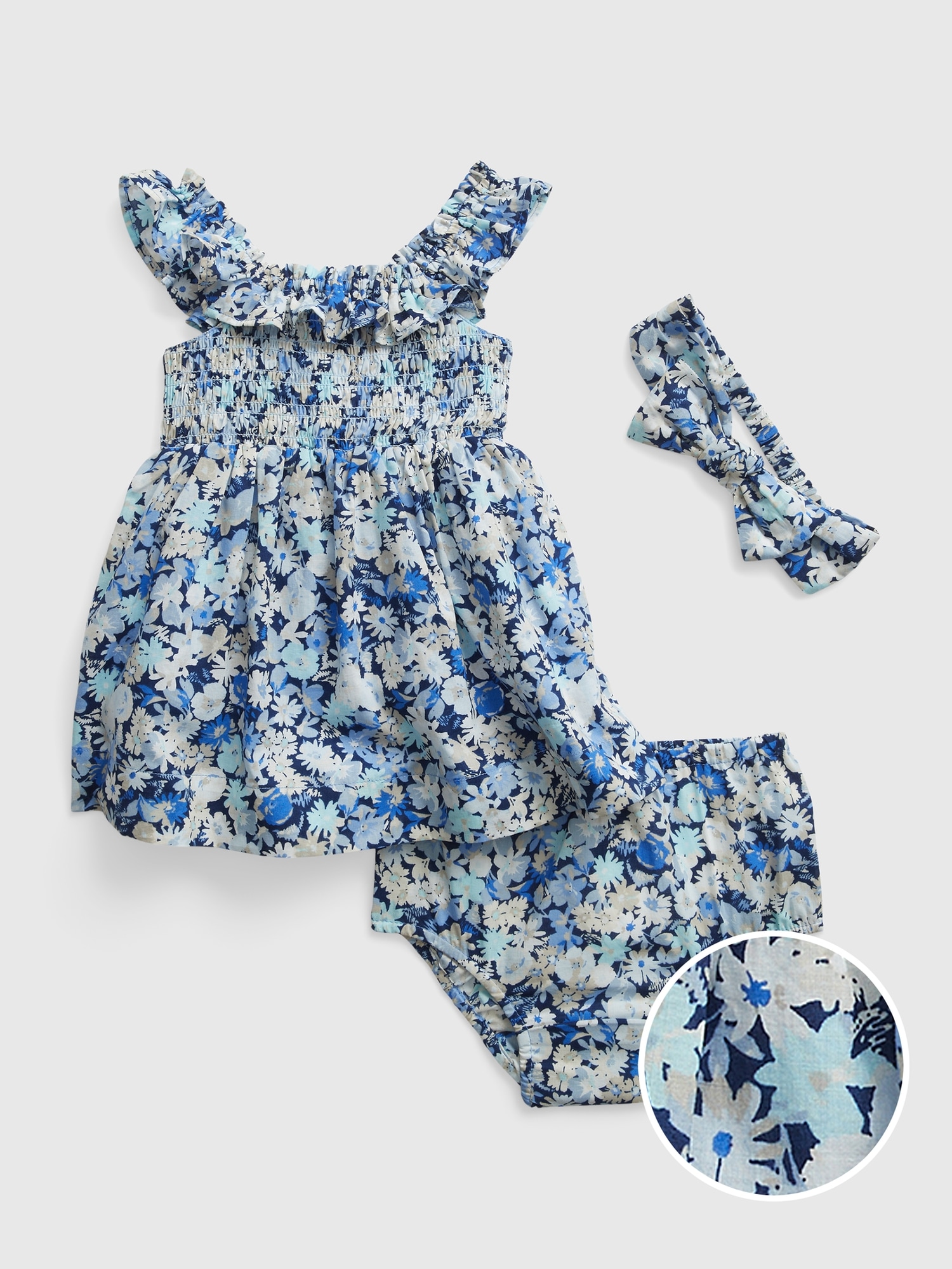 Gap Baby Smocked Floral Dress Set multi. 1