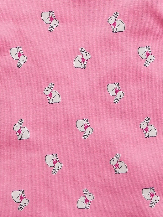 2 of 8 showing, with the color MAY PINK of product babyGap 100% Organic Cotton Bunny PJ Set