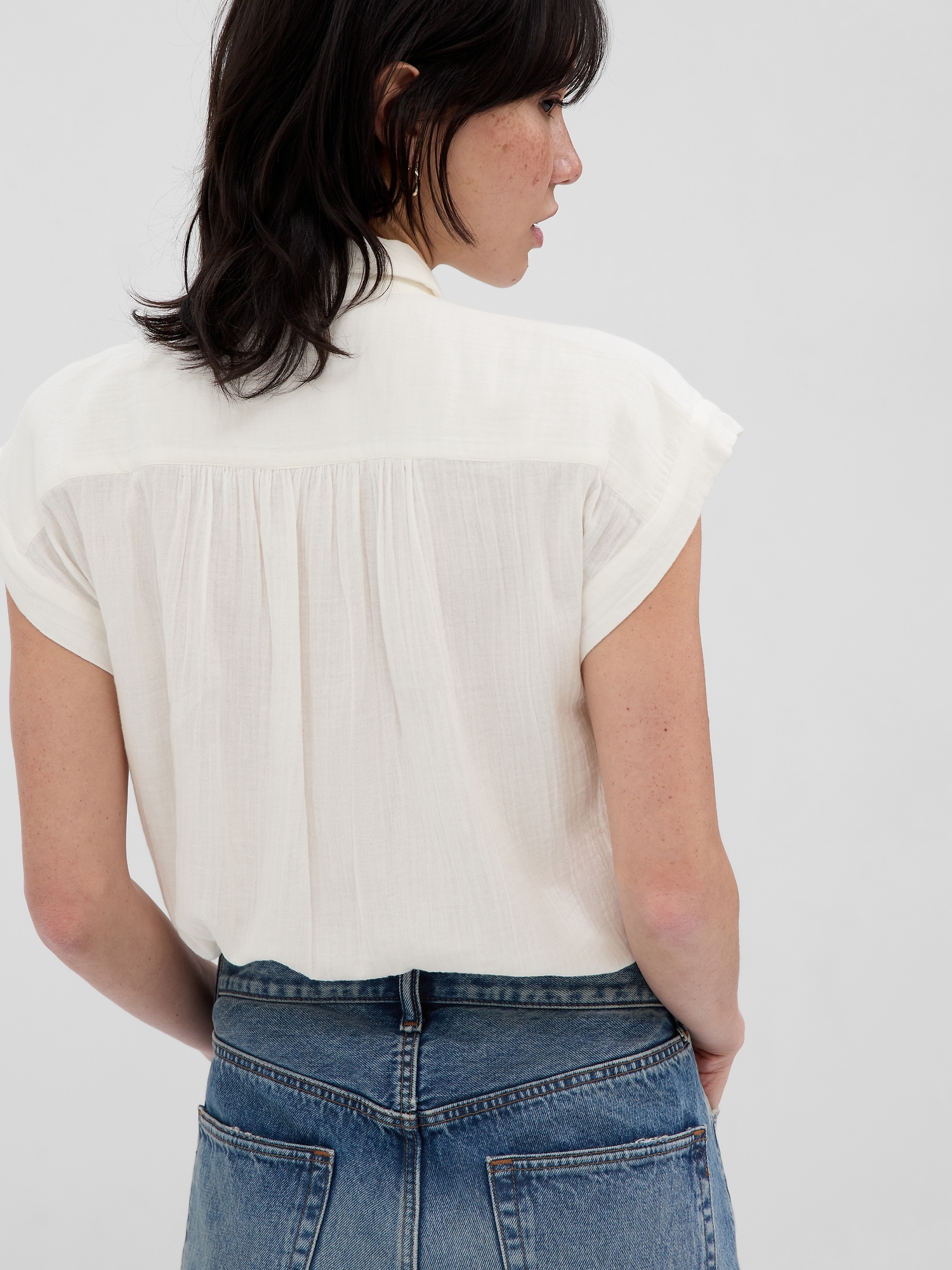 Crinkle Gauze Shirt Gap