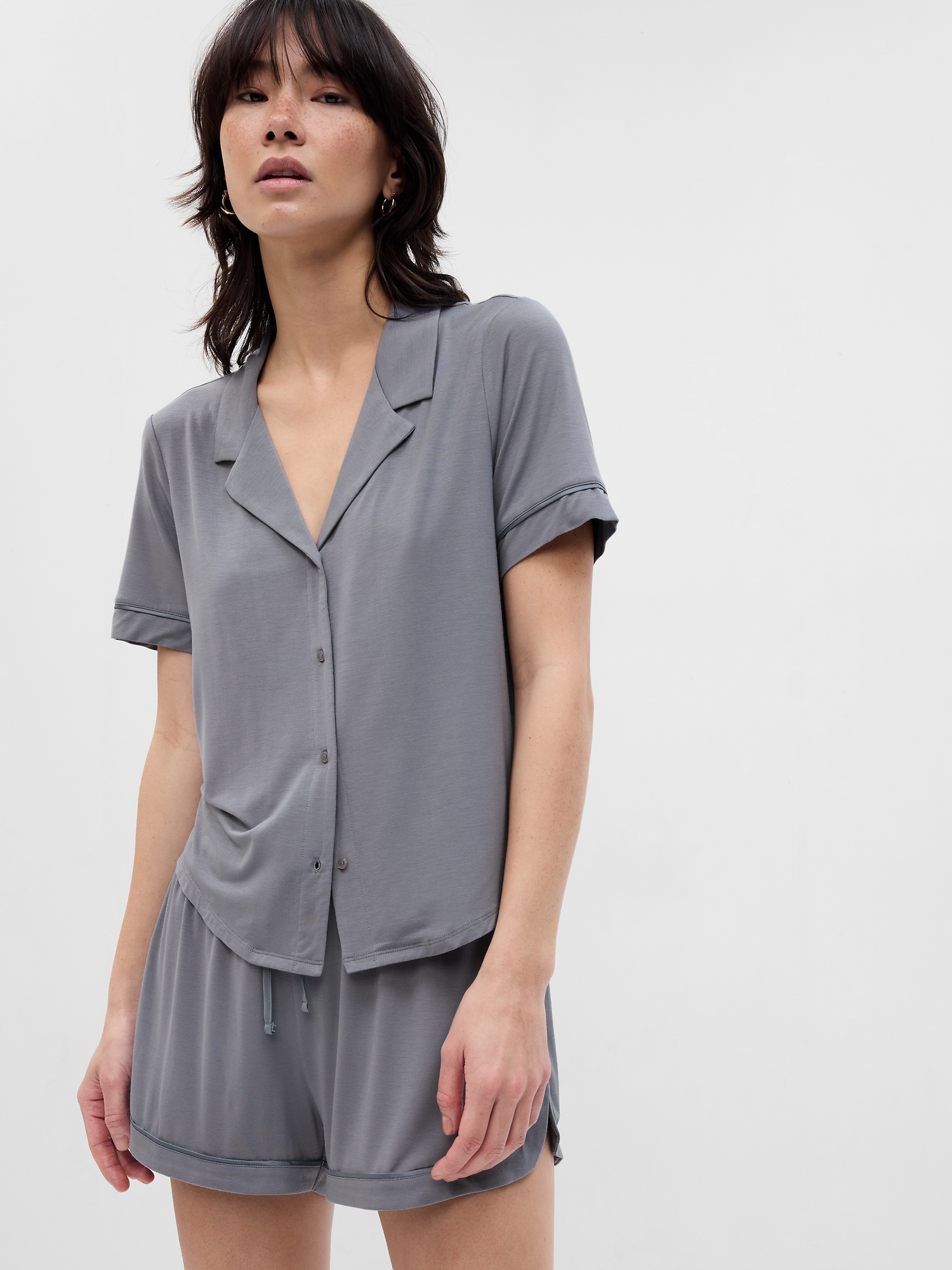 Gap Modal Pajama Shirt gray. 1