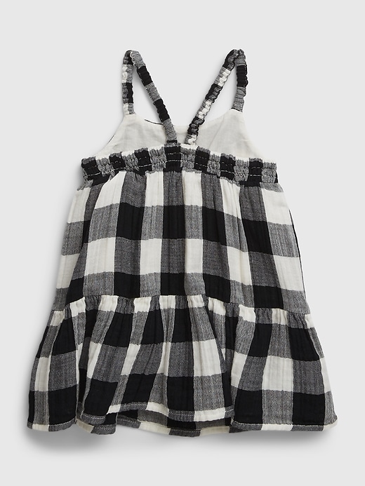 View large product image 2 of 3. Baby Crinkle Gauze Gingham Dress