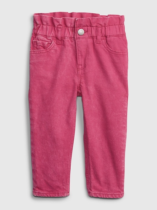 1 of 8 showing, with the color STANDOUT PINK of product Toddler Just Like Mom Jeans with Washwell