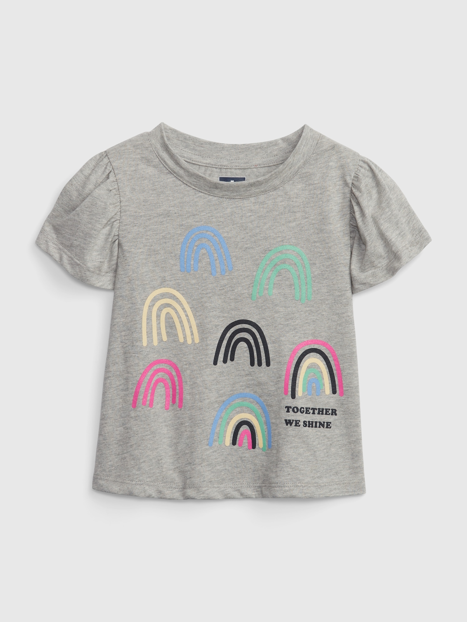 Gap Toddler 100 Organic Cotton Mix And Match Flutter Sleeve T Shirt Gray