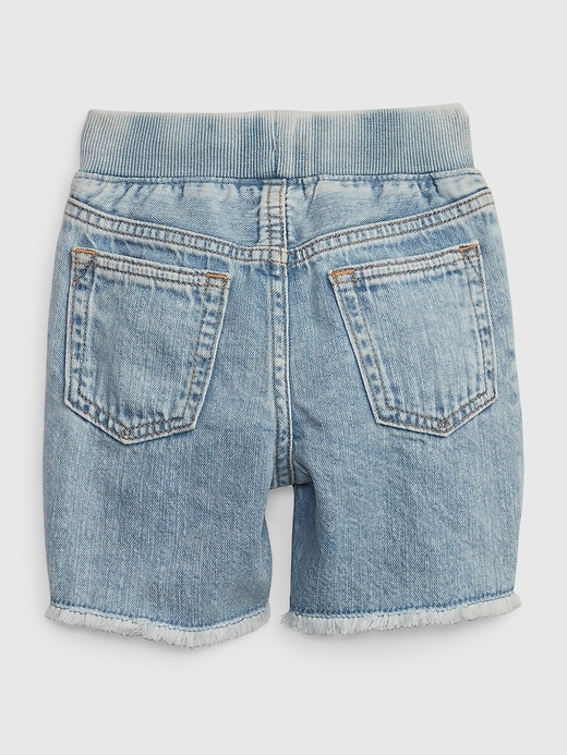 2 of 8 showing, with the color acid indigo wash of product Toddler Pull-On Denim Shorts