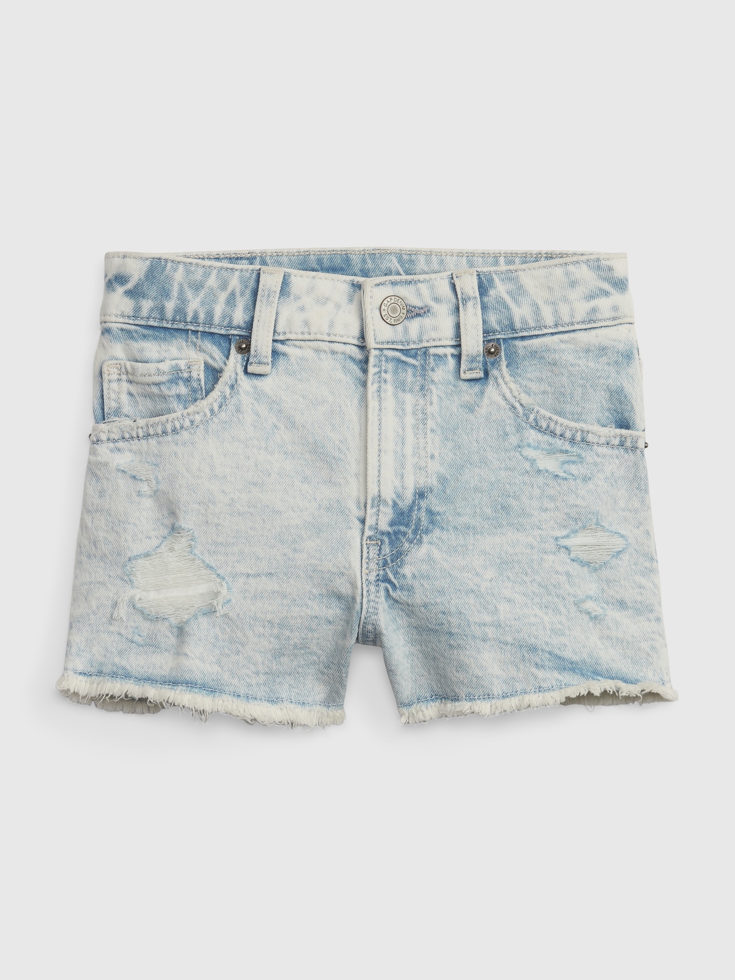 Gap Kids High Rise Shortie Shorts with Washwell blue. 1