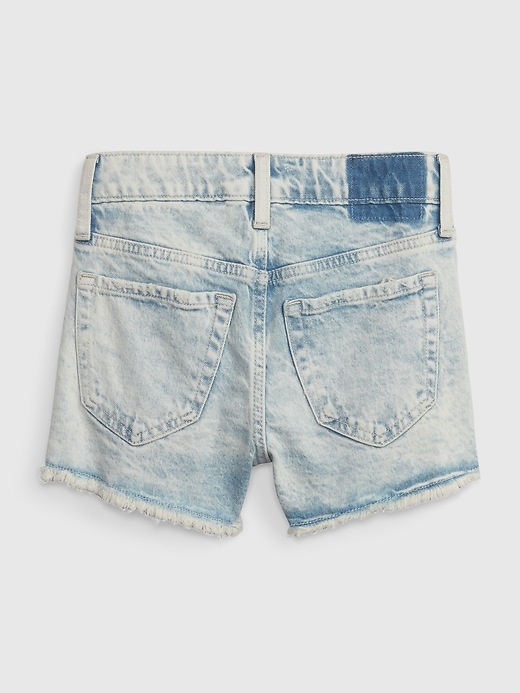 2 of 8 showing, with the color light wash of product Kids High Rise Shortie Shorts