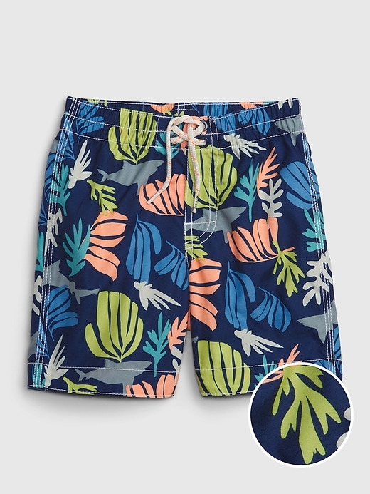 View large product image 1 of 1. Toddler 100% Recycled Graphic Swim Trunks