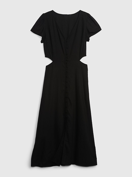 Image number 6 showing, Linen-Blend Cutout Midi Dress