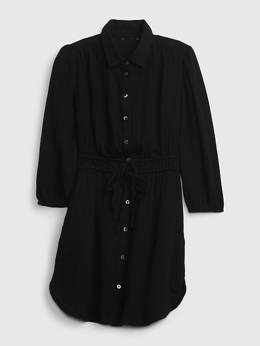 Image number 6 showing, Crinkle Gauze Mini Shirt Dress