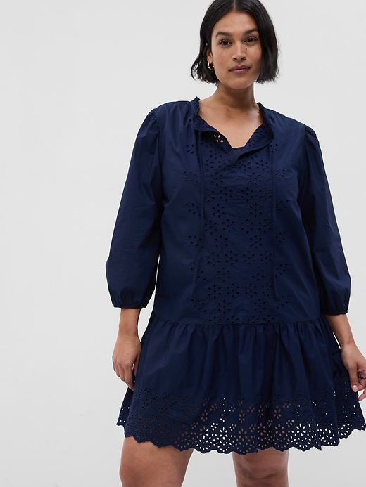 Eyelet Mini Dress Gap