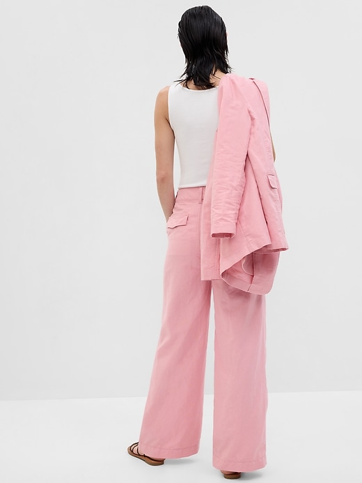 Image number 2 showing, Linen-Cotton Pleated Pants