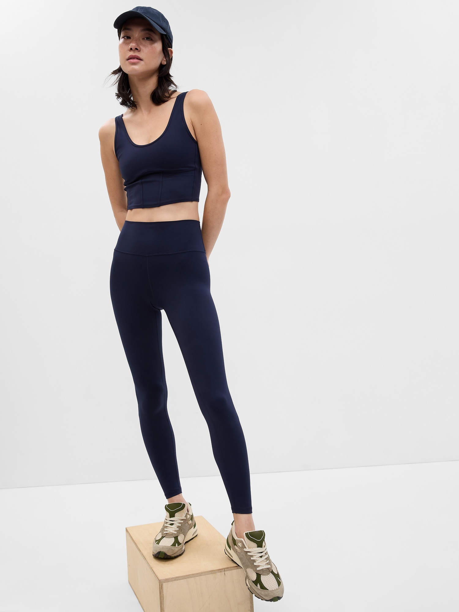 Gap Fit High Rise Eclipse Full Length Leggings In Navy Blue